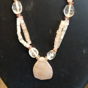 Rose quartz & crystal quartz necklace.